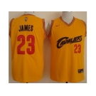 Cleveland Cavaliers #23 LeBron James Gold Nike Throwback Stitched NBA Jersey