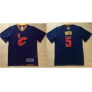 Cleveland Cavaliers #5 J.R. Smith Navy Blue Short Sleeve C Stitched NBA Jersey