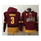 Cleveland Cavaliers#3 Isaiah Thomas Red Name & Number Pullover NBA Hoodie