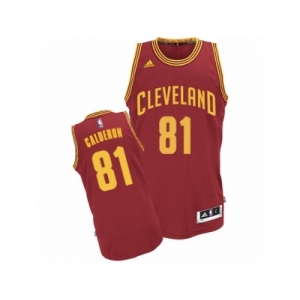 Men Adidas Cleveland Cavaliers #81 Jose Calderon Swingman Wine Red Road NBA Jersey