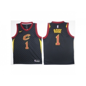 Men Cleveland Cavaliers #1 Derrick Rose Black Swingman 2017-18 NBA Jersey
