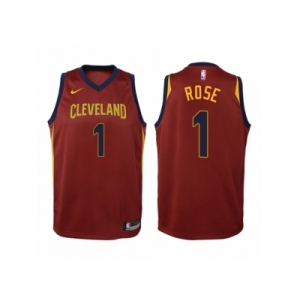 Men Cleveland Cavaliers #1 Derrick Rose Red Swingman 2017-18 NBA Jersey
