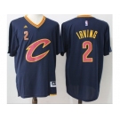 Men Cleveland Cavaliers #2 Kyrie Irving Navy Blue Short Sleeve C Stitched NBA Jersey