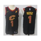 Men Nike Cleveland Cavaliers #1 Derrick Rose Black Stitched NBA Swingman Jersey