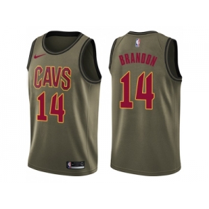 Men Nike Cleveland Cavaliers #14 Terrell Brandon Green Salute to Service NBA Swingman Jersey