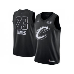 Men Nike Cleveland Cavaliers #23 LeBron James Black NBA Jordan Swingman 2018 All-Star Game Jersey