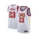 Men Nike Cleveland Cavaliers #23 LeBron James White Stitched NBA Swingman Jersey