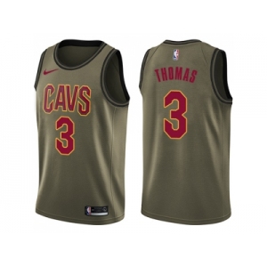 Men Nike Cleveland Cavaliers #3 Isaiah Thomas Green Salute to Service NBA Swingman Jersey