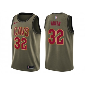 Men Nike Cleveland Cavaliers #32 Jeff Green Green Salute to Service NBA Swingman Jersey