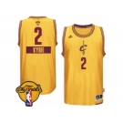 Men's Adidas Cleveland Cavaliers #2 Kyrie Irving Swingman Gold 2014-15 Christmas Day 2017 The Finals Patch NBA Jersey