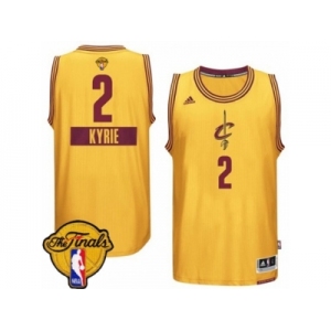 Men's Adidas Cleveland Cavaliers #2 Kyrie Irving Swingman Gold 2014-15 Christmas Day 2017 The Finals Patch NBA Jersey