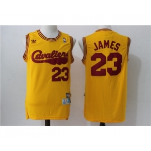 Men's Adidas Cleveland Cavaliers #23 LeBron James Yellow New Jersey