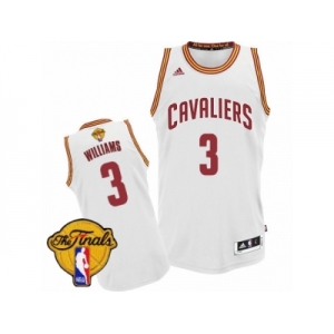 Men's Adidas Cleveland Cavaliers #3 Derrick Williams Swingman White Home 2017 The Finals Patch NBA Jersey
