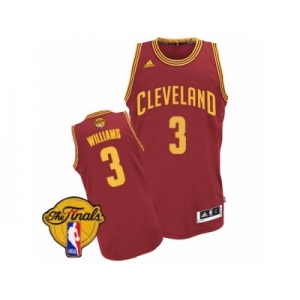 Men's Adidas Cleveland Cavaliers #3 Derrick Williams Swingman Wine Red Road 2017 The Finals Patch NBA Jersey