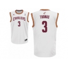 Men's Adidas Cleveland Cavaliers #3 Isaiah Thomas Authentic White Home NBA Jersey