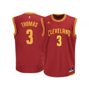 Men's Adidas Cleveland Cavaliers #3 Isaiah Thomas Authentic Wine Red Road NBA Jersey