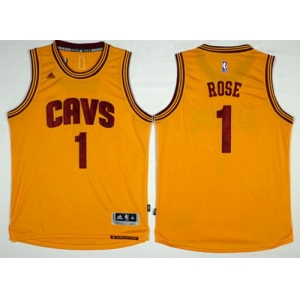 Men's Cleveland Cavaliers #1 Derrick Rose Gold Alternate Stitched NBA Jersey