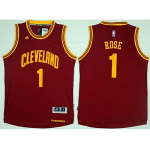 Men's Cleveland Cavaliers #1 Derrick Rose Red Road Stitched NBA Jersey