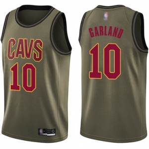 Men's Cleveland Cavaliers #10 Darius Garland Green Basketball Swingman Salute to Service Jersey