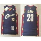 Men's Cleveland Cavaliers #23 LeBron James 2003-04 Navy Blue Hardwood Classics Soul Swingman Throwback Jersey