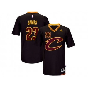 Men's Cleveland Cavaliers #23 LeBron James adidas Black Pride Swingman Jersey