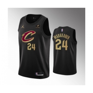 Men's Cleveland Cavaliers #24 Lauri Markkanen Black Statement Edition Stitched Basketball Jersey