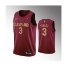 Men's Cleveland Cavaliers #3 Caris LeVert Wine Icon Edition Stitched Basketball Jersey