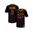 Men's Cleveland Cavaliers #3 Derrick Williams adidas Black Sleeved Player Swingman Jersey