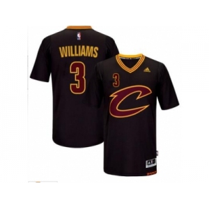 Men's Cleveland Cavaliers #3 Derrick Williams adidas Black Sleeved Player Swingman Jersey