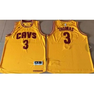 Men's Cleveland Cavaliers #3 Thomas Gold Alternate Stitched NBA Jersey