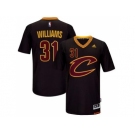 Men's Cleveland Cavaliers #31 Deron Williams adidas Black Sleeved Player Swingman Jersey