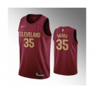 Men's Cleveland Cavaliers #35 Isaac Okoro Wine Icon Edition Stitched Basketball Jersey