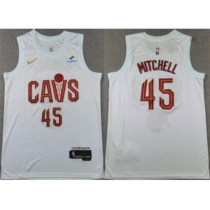 Men's Cleveland Cavaliers #45 Donovan Mitchell White Association Edition Stitched Jersey