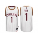 Men's Derrick Rose Cleveland Cavaliers #1 Home White New Swingman Jersey