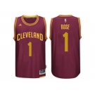 Men's Derrick Rose Cleveland Cavaliers #1 Road Maroon New Swingman Jersey