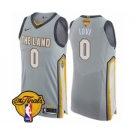 Men's Nike Cleveland Cavaliers #0 Kevin Love Authentic Gray 2018 NBA Finals Bound NBA Jersey - City Edition