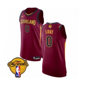 Men's Nike Cleveland Cavaliers #0 Kevin Love Authentic Maroon 2018 NBA Finals Bound NBA Jersey - Icon Edition