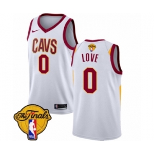 Men's Nike Cleveland Cavaliers #0 Kevin Love Authentic White 2018 NBA Finals Bound NBA Jersey - Association Edition