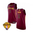 Men's Nike Cleveland Cavaliers #1 Rodney Hood Authentic Maroon 2018 NBA Finals Bound NBA Jersey - Icon Edition