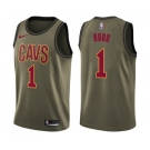 Men's Nike Cleveland Cavaliers #1 Rodney Hood Swingman Green Salute to Service NBA Jersey