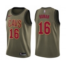 Men's Nike Cleveland Cavaliers #16 Cedi Osman Swingman Green Salute to Service NBA Jersey