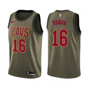 Men's Nike Cleveland Cavaliers #16 Cedi Osman Swingman Green Salute to Service NBA Jersey