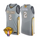 Men's Nike Cleveland Cavaliers #2 Kyrie Irving Authentic Gray 2018 NBA Finals Bound NBA Jersey - City Edition