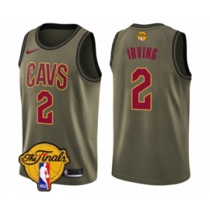 Men's Nike Cleveland Cavaliers #2 Kyrie Irving Swingman Green Salute to Service 2018 NBA Finals Bound NBA Jersey