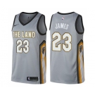 Men's Nike Cleveland Cavaliers #23 LeBron James Swingman Gray NBA Jersey - City Edition