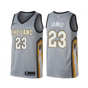 Men's Nike Cleveland Cavaliers #23 LeBron James Swingman Gray NBA Jersey - City Edition