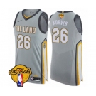 Men's Nike Cleveland Cavaliers #26 Kyle Korver Authentic Gray 2018 NBA Finals Bound NBA Jersey - City Edition