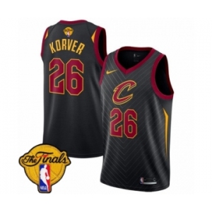 Men's Nike Cleveland Cavaliers #26 Kyle Korver Swingman Black 2018 NBA Finals Bound NBA Jersey Statement Edition