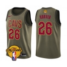 Men's Nike Cleveland Cavaliers #26 Kyle Korver Swingman Green Salute to Service 2018 NBA Finals Bound NBA Jersey