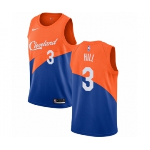 Men's Nike Cleveland Cavaliers #3 George Hill Authentic Blue NBA Jersey - City Edition